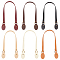 PandaHall Elite 6Pcs 6 Colors Imitation Leather Sew on Bag Handles, with Iron Findings, Mixed Color, 67x4.1x0.7cm, Hole: 1.5mm, 1pc/color