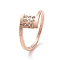 Crystal Rhinestone Square Finger Ring, Ion Plating(IP) 304 Stainless Steel Jewelry for Women, Rose Gold, US Size 7(17.3mm)