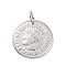 Non-Tarnish 304 Stainless Steel Coin Pendants, Republique Francaise 1808, Stainless Steel Color, 20x1mm, Hole: 5mm