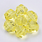 Transparent Acrylic Beads, Faceted, Round, Yellow, 10x10mm, Hole: 1.8mm, about 940pcs/500g