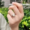 Synthetic Luminous Stone Oval Finger Ring, Glow In The Dark Alloy Jewelry for Women, Platinum, Inner Diameter: 16~19mm