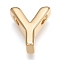 Brass Charms, for Personalized Name Necklace Making, Long-Lasting Plated, Letter, Letter.Y, Y: 8.5x7.5x3mm, Hole: 1.6mm