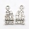 Tibetan Style Alloy Pendants, Cadmium Free & Lead Free, Castle, Antique Silver Color, Size: about 21mm long, 10mm wide, 3mm thick, hole: 3mm