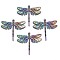 Rainbow Color Alloy Big Pendant Rhinestone Settings, Cadmium Free & Nickel Free & Lead Free, Autumn Pendants, Dragonfly, Fit For 1.4~4mm Rhinestone, 65x70x3.5mm, Hole: 2mm