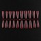 Solid Color Plastic Seamless Toe False Nail, Practice Manicure Nail Art Tool, Dark Red, 26~32x6~13mm, 20pcs/set.