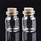 Glass Jar Glass Bottles Bead Containers, with Cork Stopper, Wishing Bottle, Clear, 3x2cm, Hole: 1.2cm, Capacity: 11ml(0.37 fl. oz)