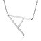 Non-Tarnish 201 Stainless Steel Initial Pendants Necklaces, with Cable Chains, Letter, Letter.A, 17.3~18.3 inch(44~46.5cm)x1.5mm, LetterA: 37x28x1mm