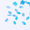 Plastic Paillette Links, Sequins Beads, Leaf, Dodger Blue, 8.5x4.5x0.5mm, Hole: 1mm, about 30000pcs/500g