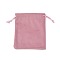 Velvet Jewelry Drawstring Storage Pouches, Rectangle, Flamingo, 12x10.5x0.4cm