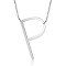 Non-Tarnish 201 Stainless Steel Initial Pendants Necklaces, with Cable Chains, Letter, Letter.P, 17.3~18.3 inch(44~46.5cm)x1.5mm, LetterP: 37x22x1mm