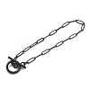 304 Stainless Steel Paperclip Chain Bracelets BJEW-O186-02EB-1