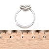 Brass Micro Pave Cubic Zirconia Adjustable Ring Components KK-CBAC351-01P-3