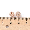 Round Brass Micro Pave Cubic Zirconia Beads ZIRC-N016-01RG-6MM-2