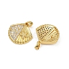 Brass Micro Pave Cubic Zirconia Pendants X-KK-C093-07G-2
