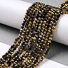 Electroplate Glass Beads Strands GLAA-H021-01B-HP04-3