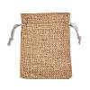 Polyester Imitation Burlap Packing Pouches Drawstring Bags ABAG-R005-9x12-15-1