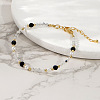Quartz Crystal & Black Agate Beaded Bracelet for Women KS6100-3