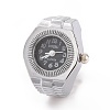 201 Stainless Steel Stretch Watchband Finger Ring Watches WACH-G018-03P-03-3