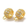 Column Brass Micro Pave Cubic Zirconia Tube Bails KK-C072-05F-G-1