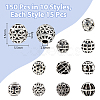 150Pcs 10 Style Zinc Alloy Beads FIND-DC0003-67-2