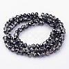 Half Plated Faceted Rondelle Electroplate Glass Beads Strands GLAA-A024D-HP02-2