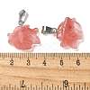 Cherry Quartz Glass Pendants G-B127-16P-05-3