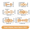 AHADERMAKER 24Pcs 6 Styles Chinese Style Flower Alloy Snap Lock Clasps FIND-GA0003-16-2