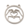 Non-Tarnish 201 Stainless Steel Outline Pendants STAS-E175-02P-1