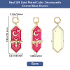6Pcs Brass Micro Pave Cubic Zirconia Pendants KK-BBC0025-85-2