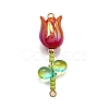 UV Plated Acrylic Flower Links Connector Charms PALLOY-TA00272-2