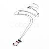 304 Stainless Steel Pendant Necklaces NJEW-Z008-01P-2