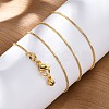 Adjustable Electroplate Brass Venetian Chain Necklaces LS-MAK-L028-02G-4
