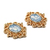 Golden Plated Alloy Oval Connector Charms LS-FIND-B022-02G-04-3