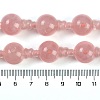 Natural Rose Quartz 3-Hole Guru Beads Strands G-H064-E01-02-5