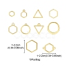 10Pcs Alloy Open Back Bezel Pendants and Links PALLOY-YWC0002-01G-4