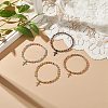 4Pcs 4 Color Glass & Synthetic Hematite Round Beaded Stretch Bracelets Set BJEW-JB08944-2