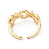 Clear Cubic Zirconia Infinity Open Cuff Ring with Acrylic Pearl KK-E060-19G-3