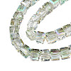 Electroplate Transparent Glass Beads Strands EGLA-N002-28-C02-3