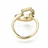 Brass Micro Pave Clear Cubic Zirconia Peg Bails Adjustable Finger Ring Settings KK-S356-173G-NF-3