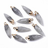Top Golden Plated Natural Labradorite Pointed Pendants X-G-S359-078D-1