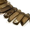 Irregular Strip Natural Smoky Quartz Graduated Beads Strands G-P064-03-3