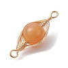 7Pcs 7 Styles Natural & Synthetic Mixed Gemstone Copper Wire Wrapped Connector Charms PALLOY-JF02517-01-4