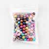 Mixed Color Imitation Pearl Acrylic Mardi Gras Round Beads X-PACR-8D-M-5