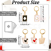 12Pcs 4 Style Alloy Enamel Playing Card Charm Locking Stitch Markers HJEW-PH01665-2