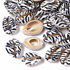 Printed Natural Cowrie Shell Beads SSHEL-R047-01-B01-1