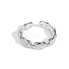 925 Sterling Silver Open Cuff Ring for Woman RJEW-M164-01-1