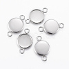 Non-Tarnish 304 Stainless Steel Cabochon Connector Settings X-STAS-E146-19P-10mm-2