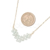 Natural Green Aventurine Faceted Round Beaded Arrow Pendant Brass Cable Chain Necklaces NJEW-TA00207-02-3