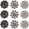12Pcs 3 Colors 1-Hole Alloy Rhinestone Shank Buttons BUTT-GF0003-64-1