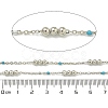 Brass Enamel Round Beaded Link Chain CHC-G022-07P-18-2